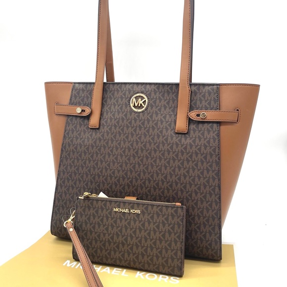 Michael Kors Carmen Large Tote Bag & Double Zip Wallet - Picture 1 of 13